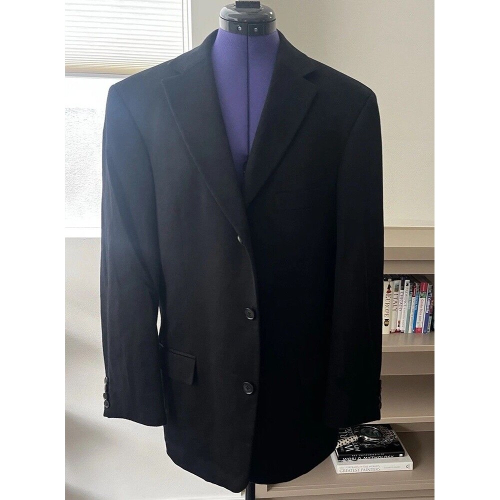 HUGO BOSS Rossellini Blazer Men’s 40R Black Camel Hair Angora Vintage